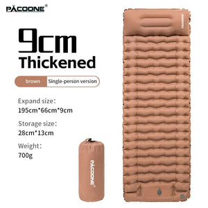 Matelas gonflable avec pompe et oreiller intégré 9cm R - Value 1.6 700g "PACOONE - Ultra pad PA01" - Planète Rando