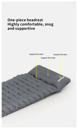 Matelas gonflable avec pompe et oreiller intégré 9cm R - Value 1.6 700g "PACOONE - Ultra pad PA01" - Planète Rando