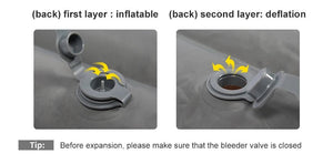 Matelas gonflable confortable 10cm avec oreiller et gonfleur intégré "PACOONE – Sleeping Pad" - Planète Rando