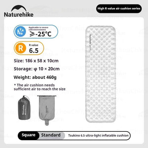 Matelas gonflable de randonnée ultraléger 4 saison à partir de 460g R - value 6.5 "Naturehike – R6.5 Inflatable Mattress" - Planète Rando