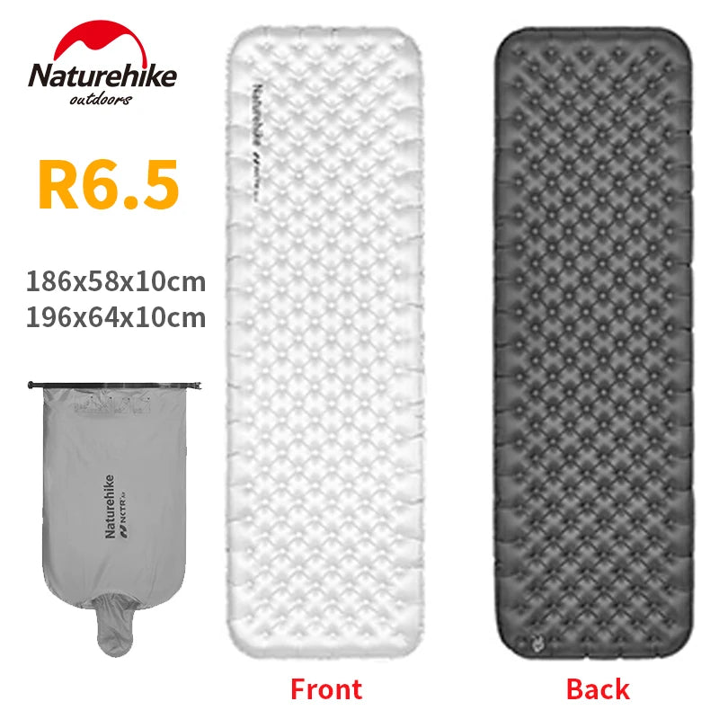 Matelas gonflable de randonnée ultraléger 4 saison à partir de 460g R - value 6.5 "Naturehike – R6.5 Inflatable Mattress" - Planète Rando