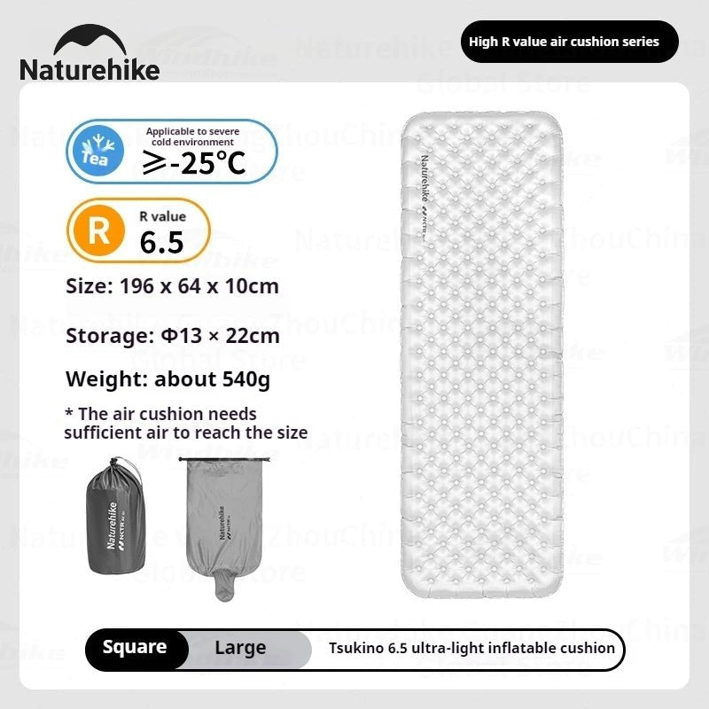 Matelas gonflable de randonnée ultraléger 4 saison à partir de 460g R - value 6.5 "Naturehike – R6.5 Inflatable Mattress" - Planète Rando