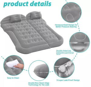 Matelas gonflable portable avec oreillers et pompe à air pour voiture, SUV & ludospace "DUTRIEUX Outdoor - Inflatable Camping Mattress" - Planète Rando