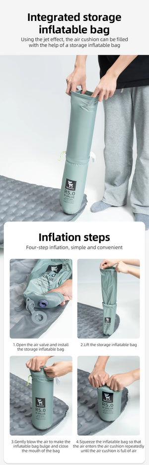 Matelas gonflable ultra - léger pour le bivouac et camping R - Value 5.0 confort - 10°C à partir de 490g "Qunature - 600084" - Planète Rando