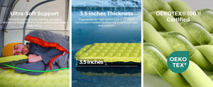 Matelas gonflable ultraléger avec pompe intégrée R - Value 3.5 confort 5°C "FLEXTAILGEAR - TINY Sleeping pad R03" - Planète Rando
