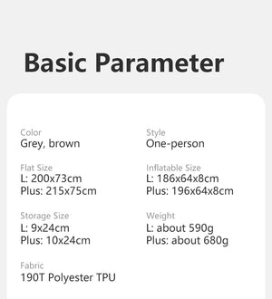 Matelas gonflable ultralight et confortable 8cm 3 saisons pour le bivouac et camping R - value 3.2 jusqu'à - 5°C à partir de 590g "Naturehike - NCTR Air CNK2450WS012" - Planète Rando