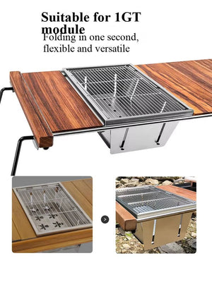 Mini - barbecue amovible en aluminium pour table IGT "YOUQI - LXTL" - Planète Rando