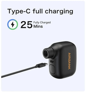 Mini pompe à vélo portable rechargeable 100 PSI 5V Type - C "AIRBANK - AS100" - Planète Rando