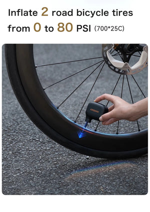 Mini pompe à vélo portable rechargeable 100 PSI 5V Type - C "AIRBANK - AS100" - Planète Rando
