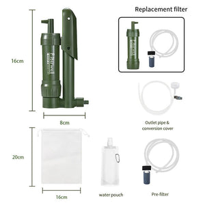 Mini - pompe filtrante à main, filtre à eau pour le camping et bivouac "Filterwell - JY - SYUF - 03" - Planète Rando