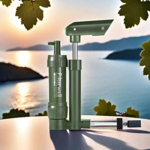 Mini - pompe filtrante à main, filtre à eau pour le camping et bivouac "Filterwell - JY - SYUF - 03" - Planète Rando