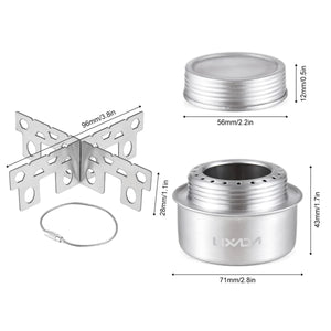 Mini réchaud à alcool d'extérieur en alliage d'aluminium avec couvercle "Lixada - ST025" - Planète Rando