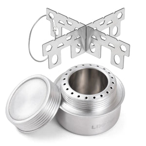 Mini réchaud à alcool d'extérieur en alliage d'aluminium avec couvercle "Lixada - ST025" - Planète Rando