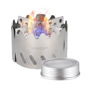 Mini réchaud à alcool d'extérieur en alliage d'aluminium avec couvercle "Lixada - ST025" - Planète Rando