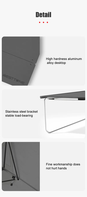 Mini - table de camping d'extérieur ultralégère en alliage d'aluminium "WESTTUNE - Mini - outdoor table" - Planète Rando