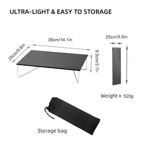 Mini - table de camping d'extérieur ultralégère en alliage d'aluminium "WESTTUNE - Mini - outdoor table" - Planète Rando