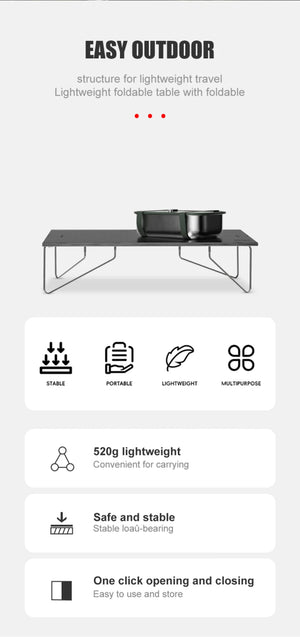 Mini - table de camping d'extérieur ultralégère en alliage d'aluminium "WESTTUNE - Mini - outdoor table" - Planète Rando