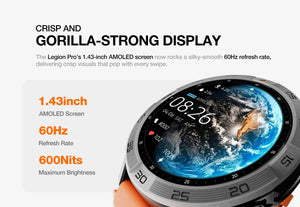 Montre GPS avec cartographie 5ATM IP68 Étanche 1.43 AMOLED "AGM - Legion Pro" - Planète Rando