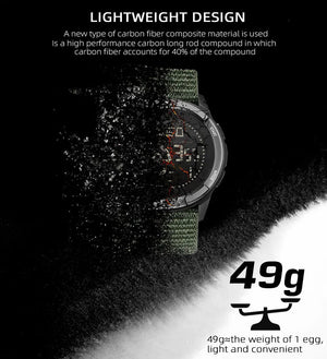 Montre numérique en fibre de carbone pour homme étanche à 50m 49g "NORTH EDGE - ALPS" - Planète Rando