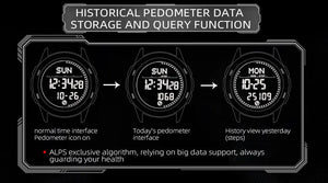 Montre numérique en fibre de carbone pour homme étanche à 50m 49g "NORTH EDGE - ALPS" - Planète Rando