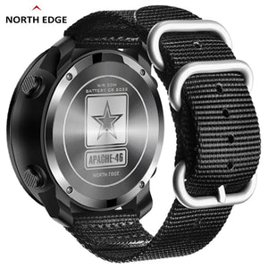 Montre numérique pour la randonnée et l'outdoor avec altimètre baromètre boussole WR50M "NORTH EDGE - APACHE 46" - Planète Rando