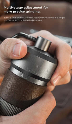 Moulin à café manuel avec 11 niveaux de réglage en aluminium, capacité de 22g '"HiBREW - Grinder G4B" - Planète Rando