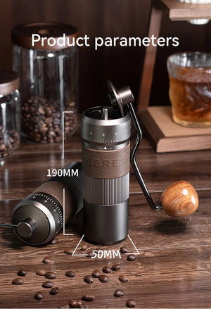 Moulin à café manuel avec 11 niveaux de réglage en aluminium, capacité de 22g '"HiBREW - Grinder G4B" - Planète Rando