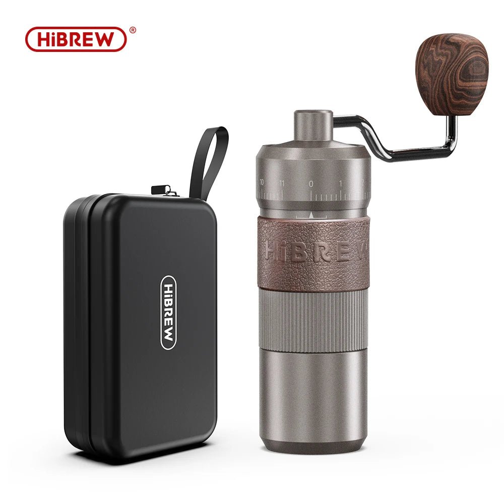Moulin à café manuel avec 11 niveaux de réglage en aluminium, capacité de 22g '"HiBREW - Grinder G4B" - Planète Rando