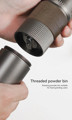 Moulin à café manuel avec 11 niveaux de réglage en aluminium, capacité de 22g '"HiBREW - Grinder G4B" - Planète Rando