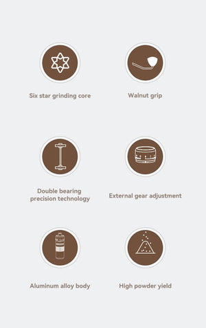 Moulin à café manuel avec 11 niveaux de réglage en aluminium, capacité de 22g '"HiBREW - Grinder G4B" - Planète Rando