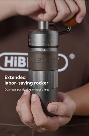 Moulin à café manuel avec 11 niveaux de réglage en aluminium, capacité de 22g '"HiBREW - Grinder G4B" - Planète Rando