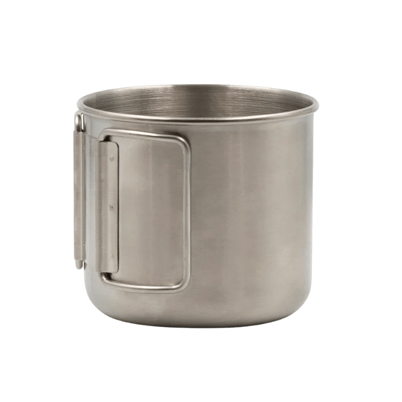 Mug en acier de 400 ml avec poignées pliables "Laken - 1640AP" - Planète Rando