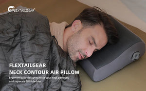 Oreiller gonflable ergonomique avec contour du cou voyage, randonnée, camping "FLEXTAILGEAR - Zero Pillow SE" - Planète Rando