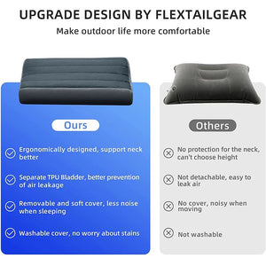 Oreiller gonflable ergonomique avec contour du cou voyage, randonnée, camping "FLEXTAILGEAR - Zero Pillow SE" - Planète Rando