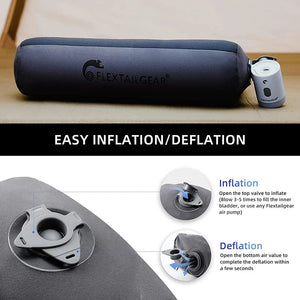 Oreiller gonflable ergonomique avec contour du cou voyage, randonnée, camping "FLEXTAILGEAR - Zero Pillow SE" - Planète Rando