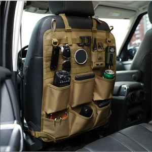 Organisateur de rangement tactique multifonction pour siège arrière de voiture "Tactical mount - Tidying Pocket" - Planète Rando