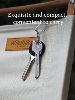Outil pliant multifonction, ouvre - porte - clés, tournevis EDC 6 en 1 "Wildhik - Carry Key Chain" - Planète Rando