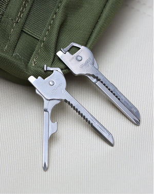 Outil pliant multifonction, ouvre - porte - clés, tournevis EDC 6 en 1 "Wildhik - Carry Key Chain" - Planète Rando