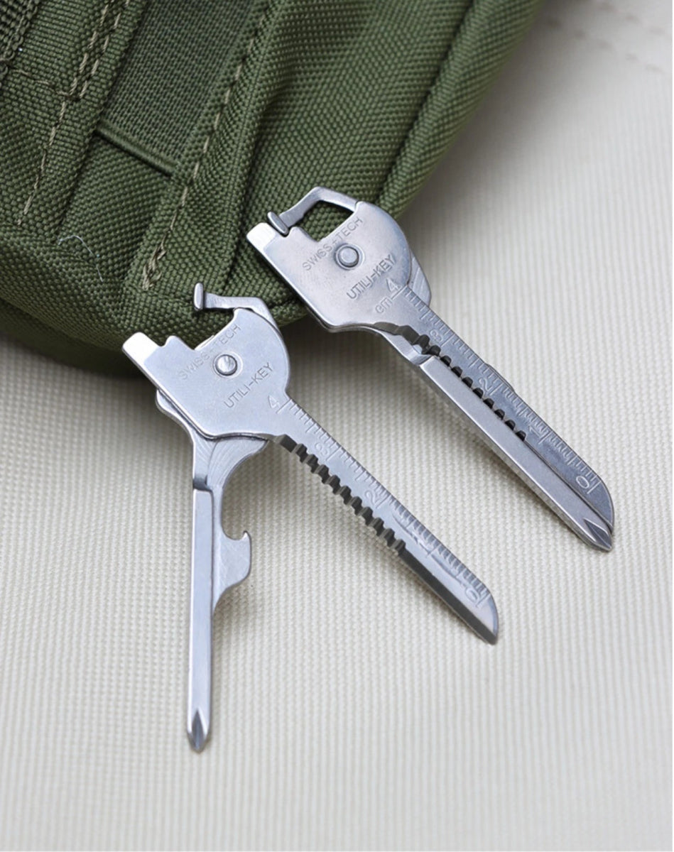 Outil pliant multifonction, ouvre - porte - clés, tournevis EDC 6 en 1 "Wildhik - Carry Key Chain" - Planète Rando