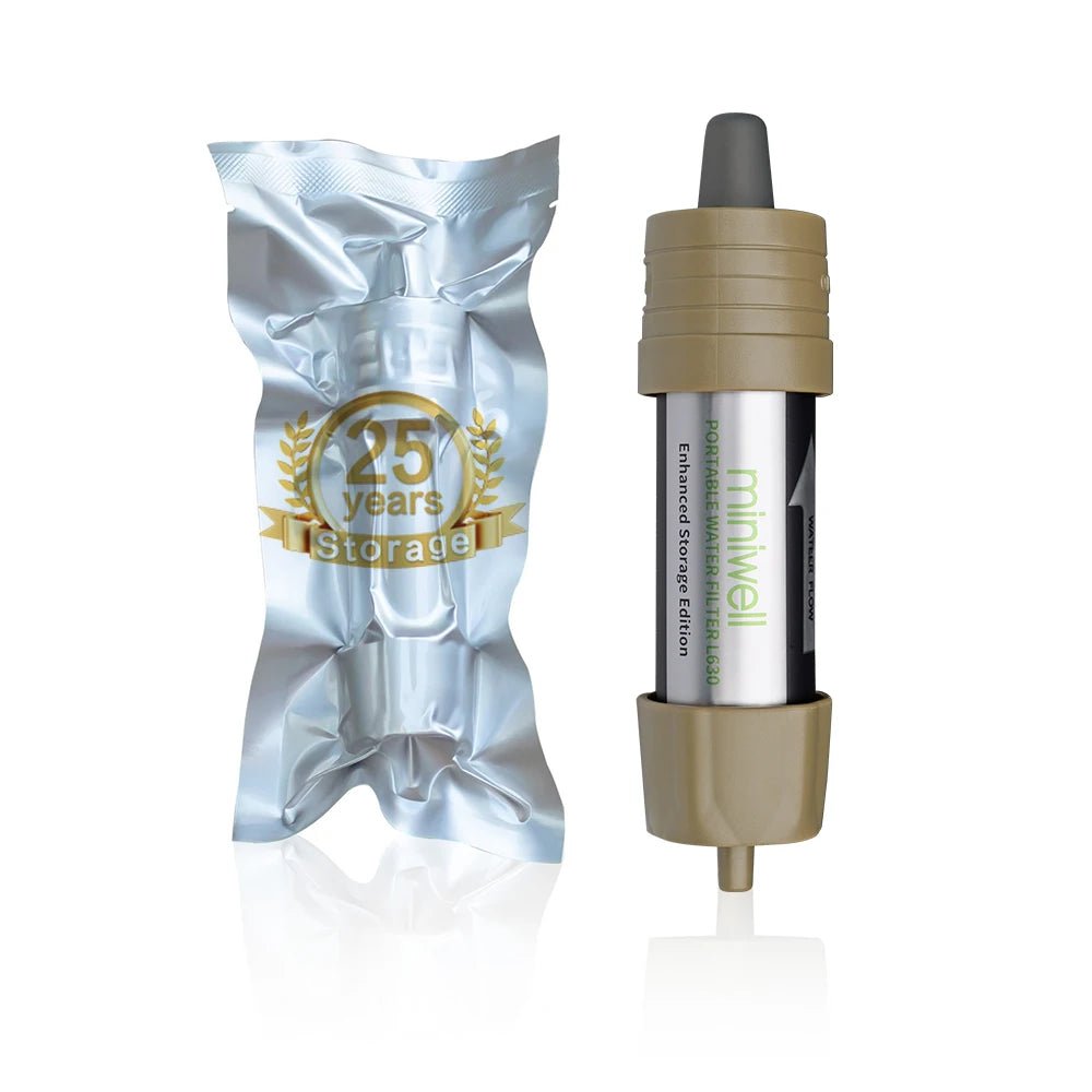Paille filtrante / filtration à eau portable filtrant 99,9% des bactéries stockage longue durée (25 ans) "Miniwell - L630B" - Planète Rando