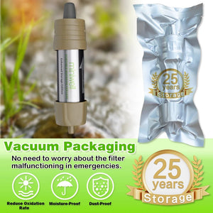 Paille filtrante / filtration à eau portable filtrant 99,9% des bactéries stockage longue durée (25 ans) "Miniwell - L630B" - Planète Rando