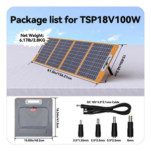 Panneau solaire pliable 18 V 60 W chargeur solaire portable avec sortie CC USB - C QC3.0 "FF - Flashfish - TSP18V / SP18V series" - Planète Rando