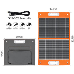 Panneau solaire pliable 18 V 60W - 100W chargeur solaire portable avec sortie CC USB - C QC3.0 "FF - Flashfish - TSP18V / SP18V series" - Planète Rando