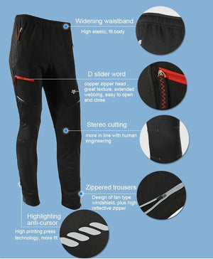 Pantalon de cyclisme thermique et chaud d'hiver pour le vélo et bikepacking "ROCKBROS – YPK009 - 1" - Planète Rando