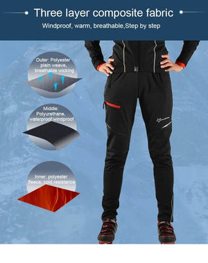 Pantalon de cyclisme thermique et chaud d'hiver pour le vélo et bikepacking "ROCKBROS – YPK009 - 1" - Planète Rando