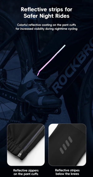 Pantalon de cyclisme thermique et polaire pour le cyclisme et bikepacking "ROCKBROS - YPK046" - Planète Rando