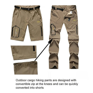 Pantalon de randonnée homme TRVLWEGO 2 en 1, long ou short, tissu séchage rapide, zip genou, traitement hydrofuge.