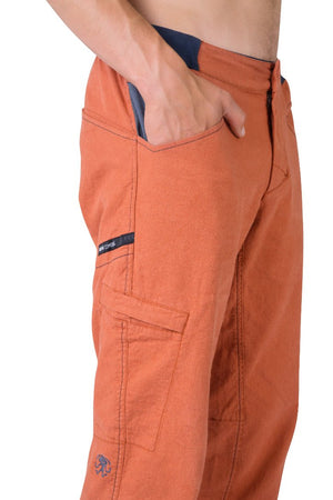 Pantalon de randonnée et d'escalade en tissu mixte lin / coton pour homme "Rafiki − GRIP" - Planète Rando