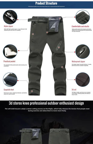 Pantalon imperméable & polaire grande taille pour homme "Fashion Wear - MK005" - Planète Rando