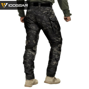 Pantalon tactique en tissu ripstop flexible avec genouillères, multi - poches, pour la randonnée et les activités militaires "IDOGEAR - G5 - 3215" - Planète Rando